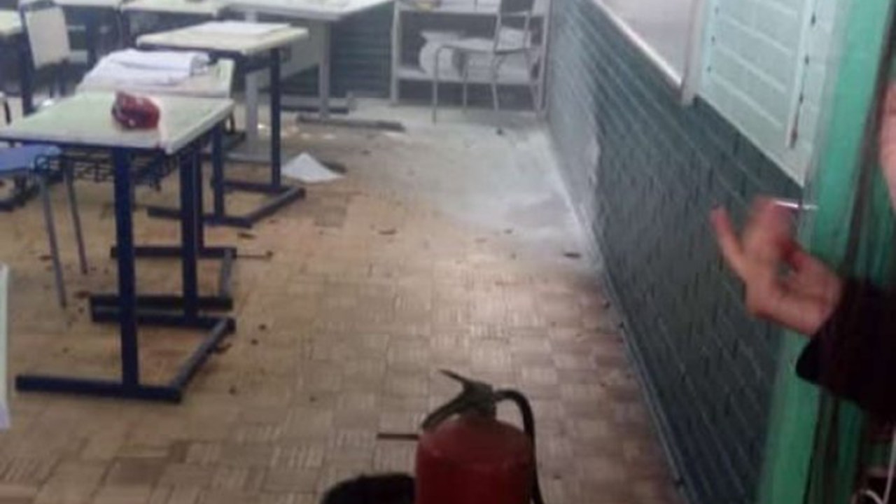 Sala de aula onde aconteceram os ataques na escola em Charqueadas-RS