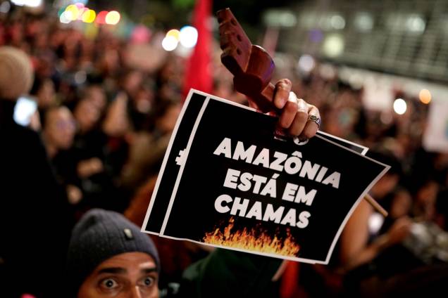 Maiores protestos em defesa da Amazônia no país ocorreram na Avenida Paulista (foto), no centro do Rio e em Brasília - 23/8/2019