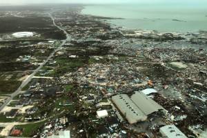 Aerial view shows devastation after hurricane Dorian hit the Abaco Islands in the Bahamas