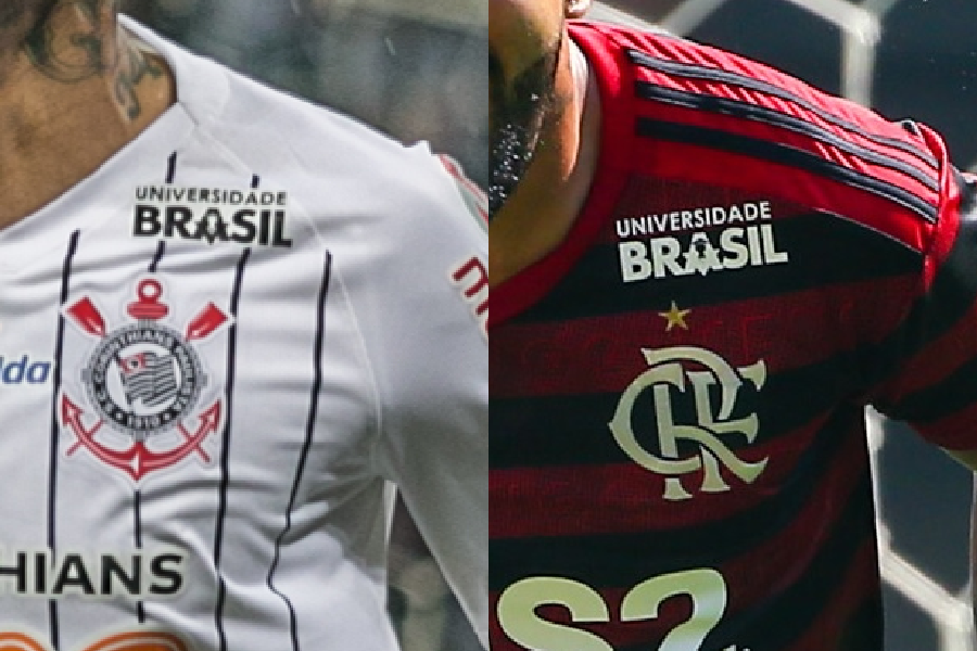 Detalhe das camisas de Corinthians e Flamengo