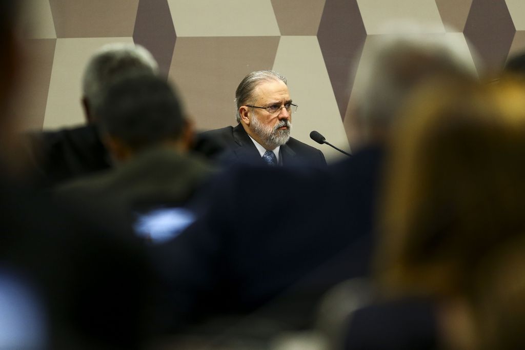 Antônio Augusto Brandão de Aras, indicado para o cargo de procurador-geral da República, durante sabatina na Comissão de Constituição e Justiça (CCJ) do Senado