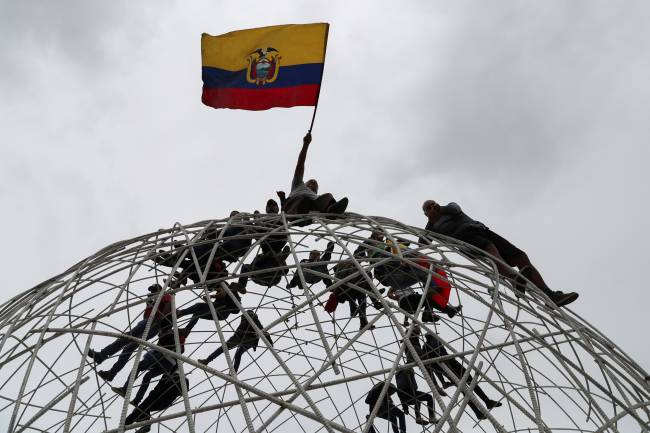 Protests against Ecuador’s President Lenin Moreno’s austerity measures in Quito