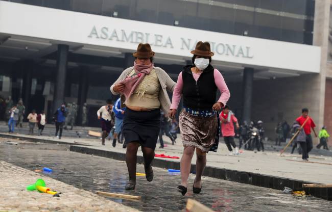 Protests against Ecuador’s President Lenin Moreno’s austerity measures in Quito