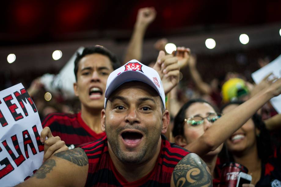 Torcida do Flamengo durante semifinal contra o Grêmio, no Maracanã