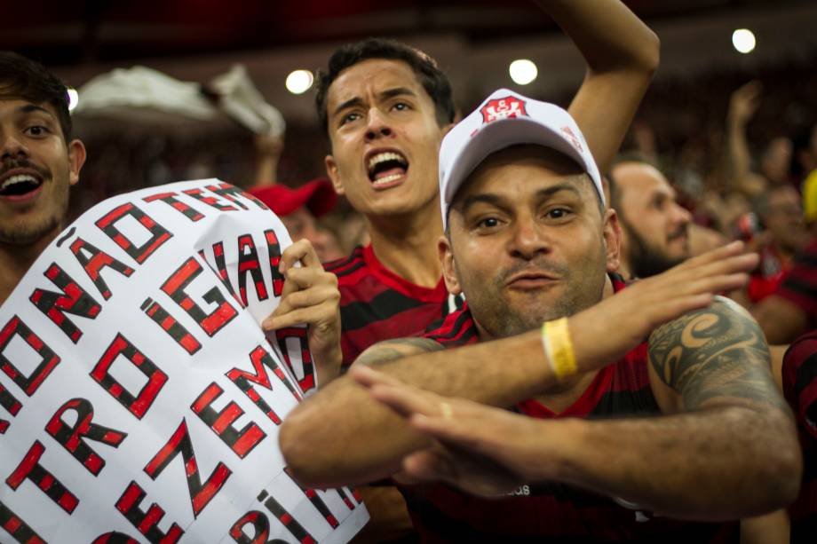 Torcida do Flamengo durante semifinal contra o Grêmio, no Maracanã