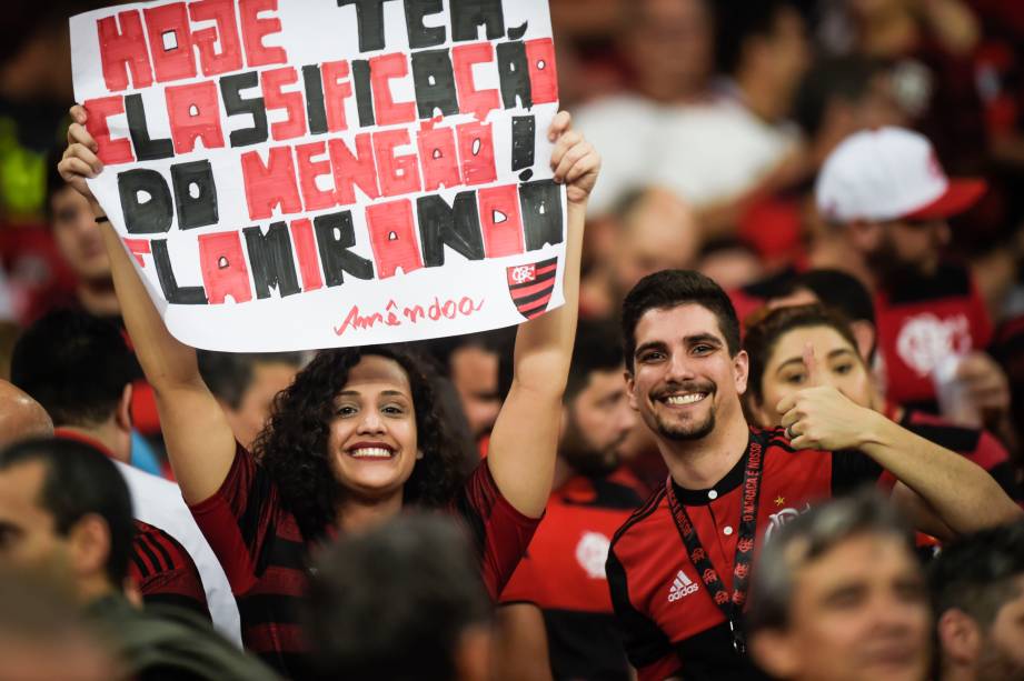 Torcida do Flamengo durante semifinal contra o Grêmio, no Maracanã