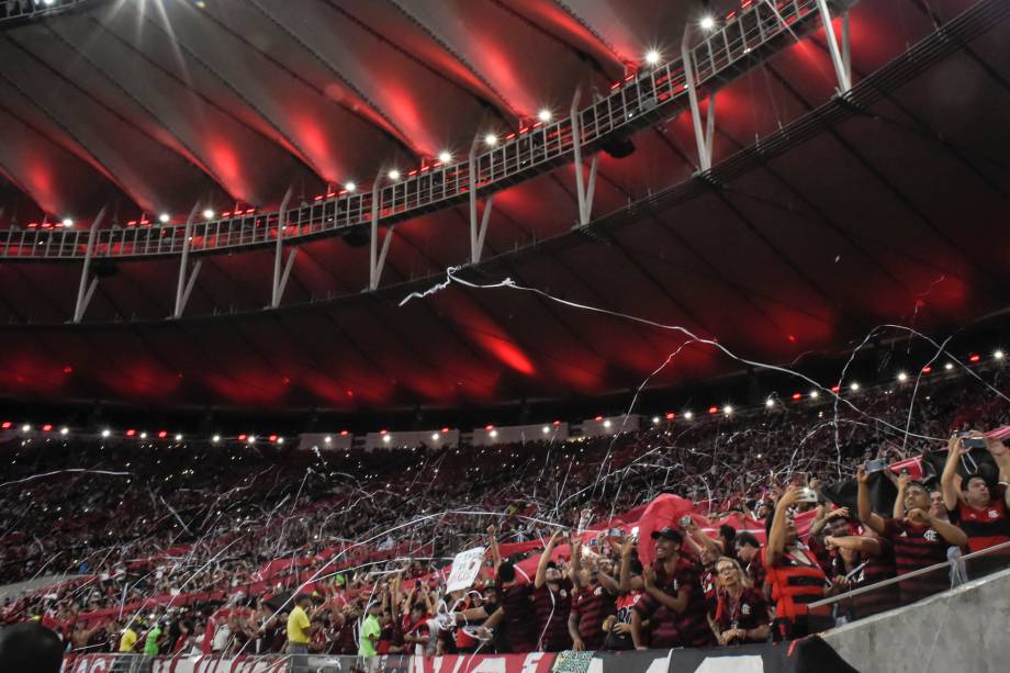 Torcida do Flamengo durante semifinal contra o Grêmio, no Maracanã