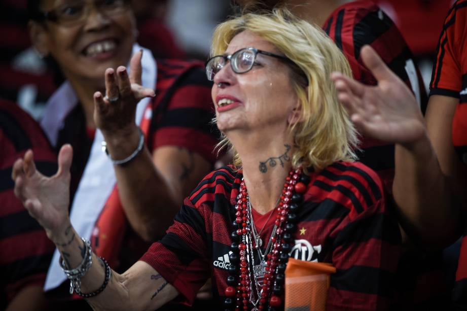 Torcida do Flamengo durante semifinal contra o Grêmio, no Maracanã