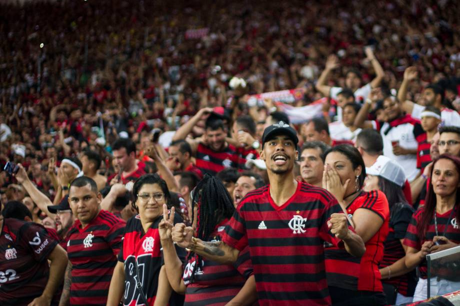 Torcida do Flamengo durante semifinal contra o Grêmio, no Maracanã