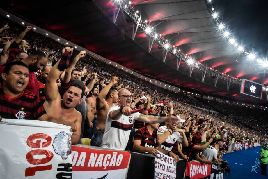 Torcida do Flamengo durante semifinal contra o Grêmio, no Maracanã