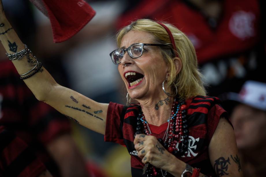 Torcida do Flamengo durante semifinal contra o Grêmio, no Maracanã