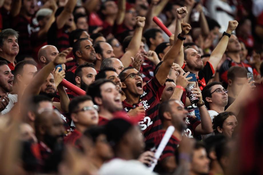 Torcida do Flamengo durante semifinal contra o Grêmio, no Maracanã