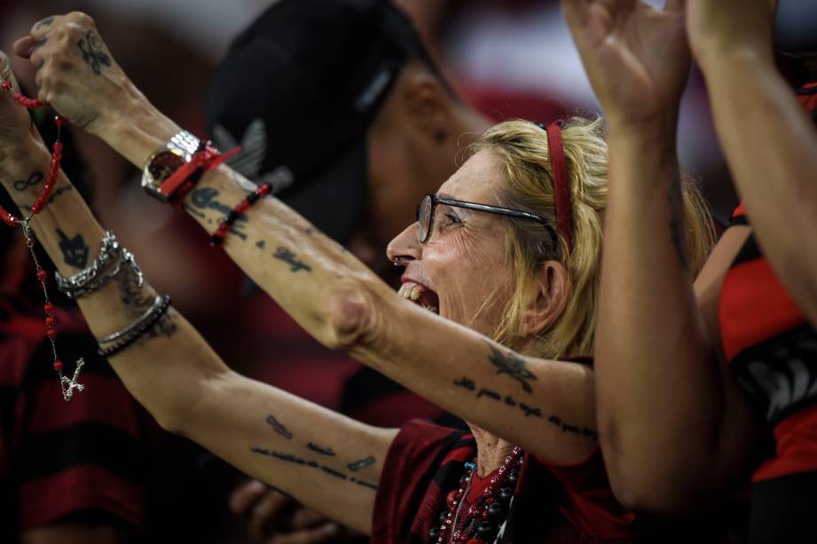 Torcida do Flamengo durante semifinal contra o Grêmio, no Maracanã