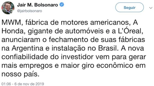 twitter Bolsonaro