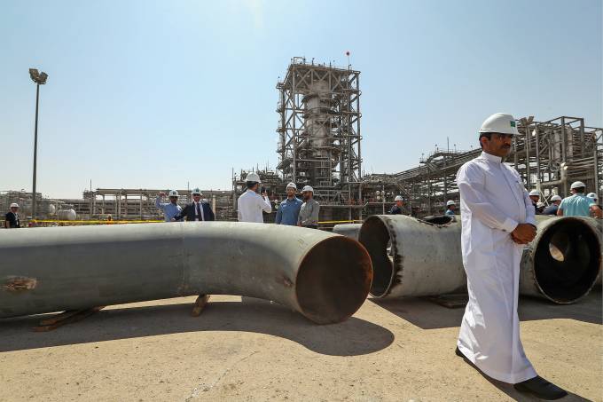 Saudi Aramco oil processing facility in Saudi Arabia