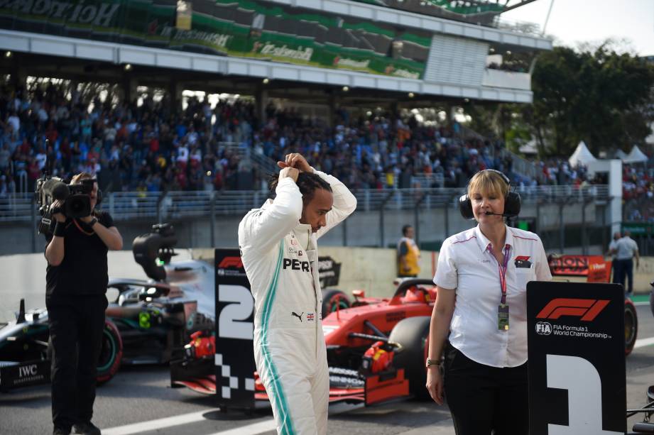 Lewis Hamilton durante treino classificatório para o GP Brasil de Fórmula 1, no Autódromo de Interlagos