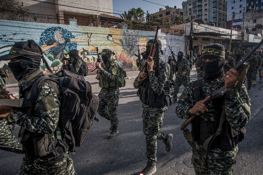 Militantes de Jihad Islâmica marcham em Gaza