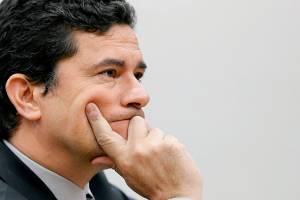 Brazil’s Justice Minister Sergio Moro attends a session of the Public Security commission at the National Congress in Brasilia