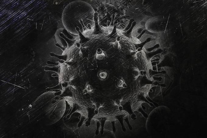 Representação do vírus HIV, conhecido por ser altamente mutante.