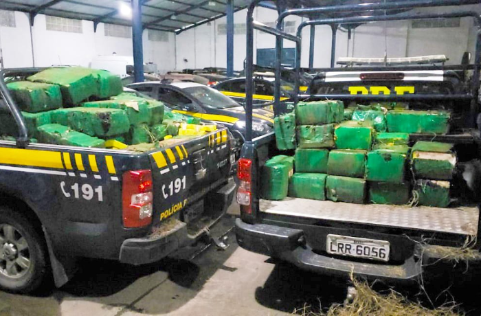 Maconha apreendida pela Polícia Rodoviária Federal