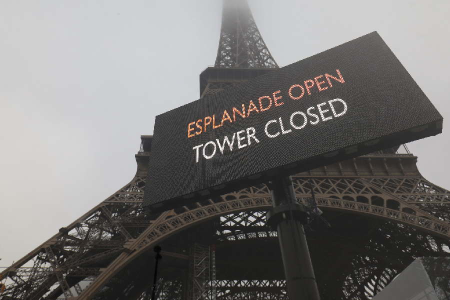 Torre Eiffel vai ficar fechada nesta quinta