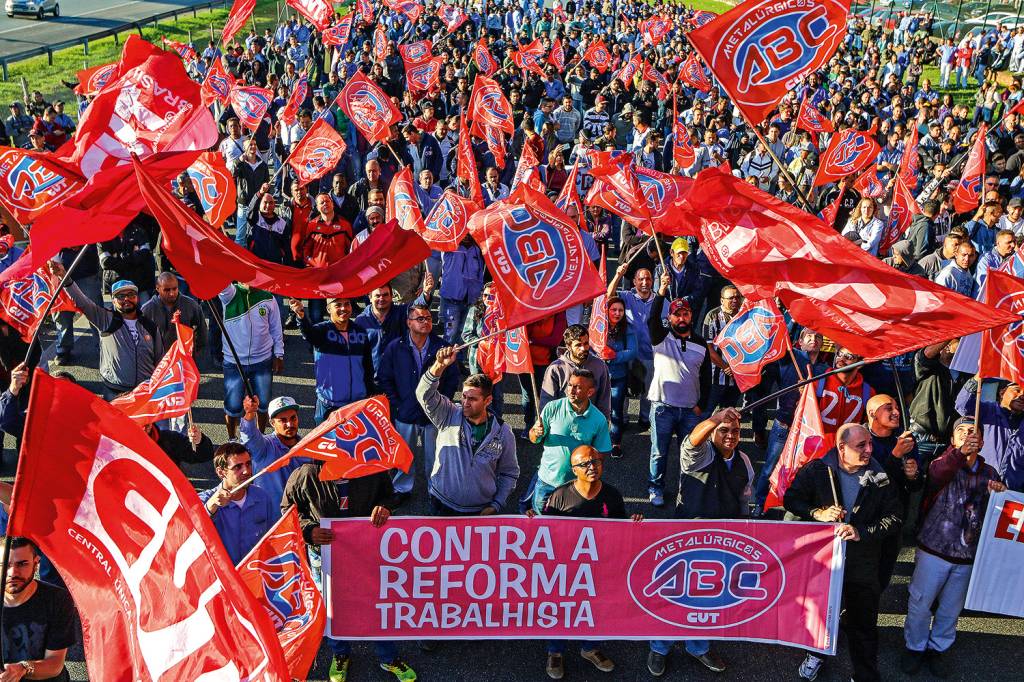 Protesto contra a reforma trabalhista em 2017
