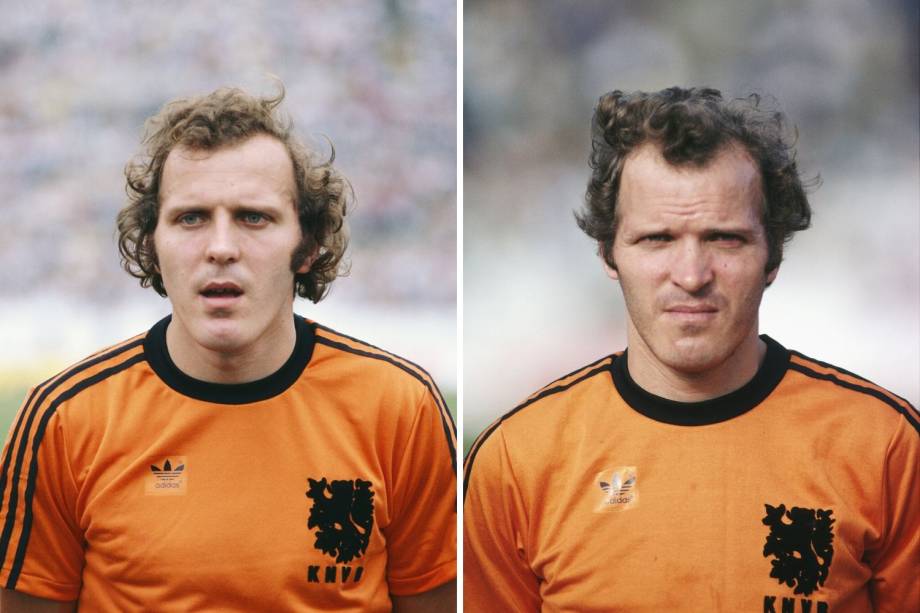 Os gêmeos Rene e Wily Van der Kerkhof pela seleção holandesa, em 1981
