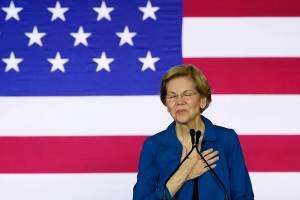 Democratic U.S. presidential candidate Warren speaks at her New Hampshire primary night rally in Manchester