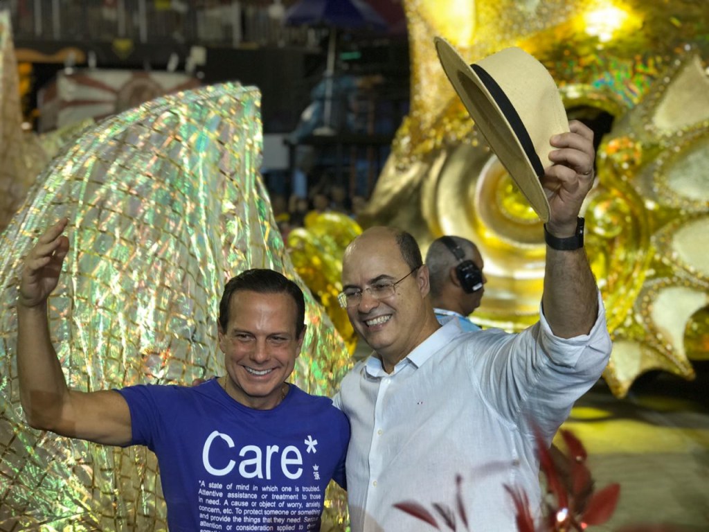 João Doria e Wilson Witzel no Carnaval do Rio (23/02/2020)