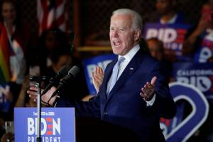 Democratic U.S. presidential candidate and former Vice President Joe Biden’s Super Tuesday night rally in Los Angeles
