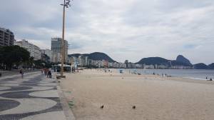 Praia de Copacabana: prestes a fechar, orla já está semi-deserta
