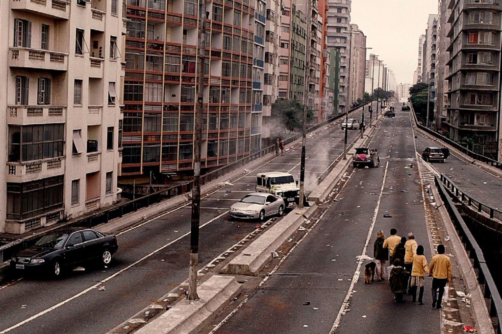 Cena filmada em São Paulo do filme 'Ensaio Sobre A Cegueira', inspirado na obra de Saramago.