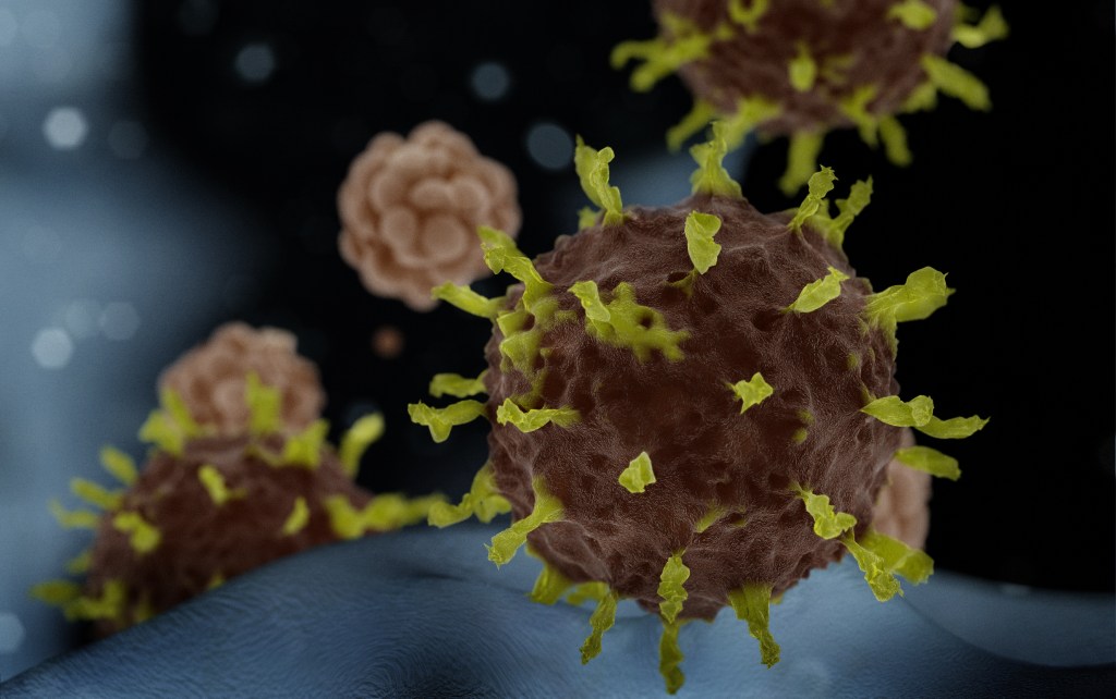Arte 3D do novo coronavírus