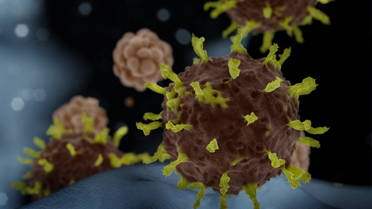 Arte 3D do novo coronavírus