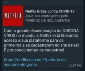 Golpe coronavírus Netflix Golpe coronavírus Netflix