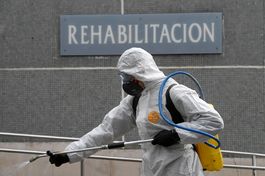 Limpeza em hospital de Gijón, Espanha