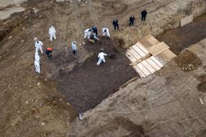 Drone pictures show bodies being buried on New York’s Hart Island amid the coronavirus disease (COVID-19) outbreak in New York City