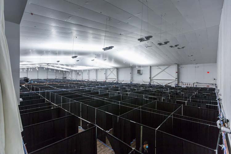 O complexo de tênis Billie Jean King, no Queens, em Nova York, com 470 leitos