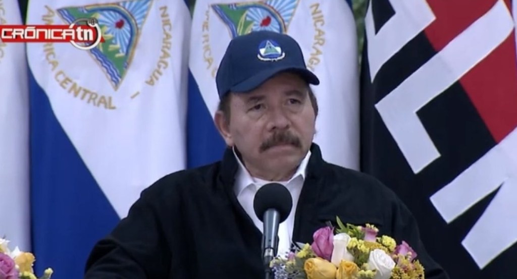 Daniel Ortega, em pronunciamento em rede nacional na Nicarágua