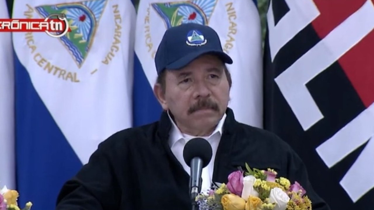 Daniel Ortega, em pronunciamento em rede nacional na Nicarágua