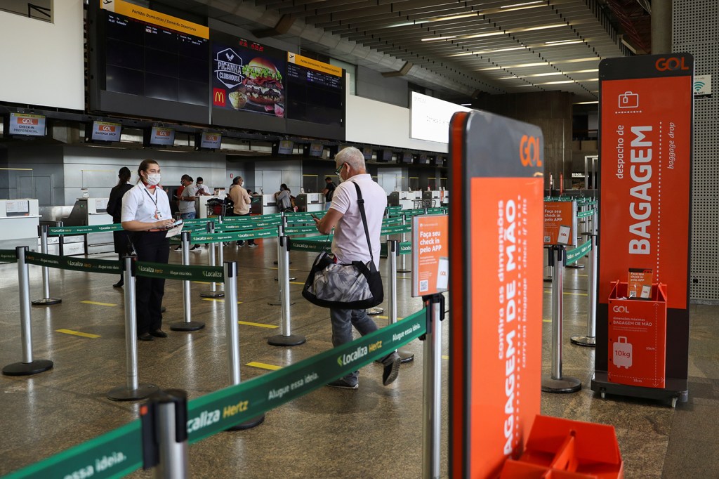Área de check-in da GOL no Aeroporto Internacional de Guarulhos