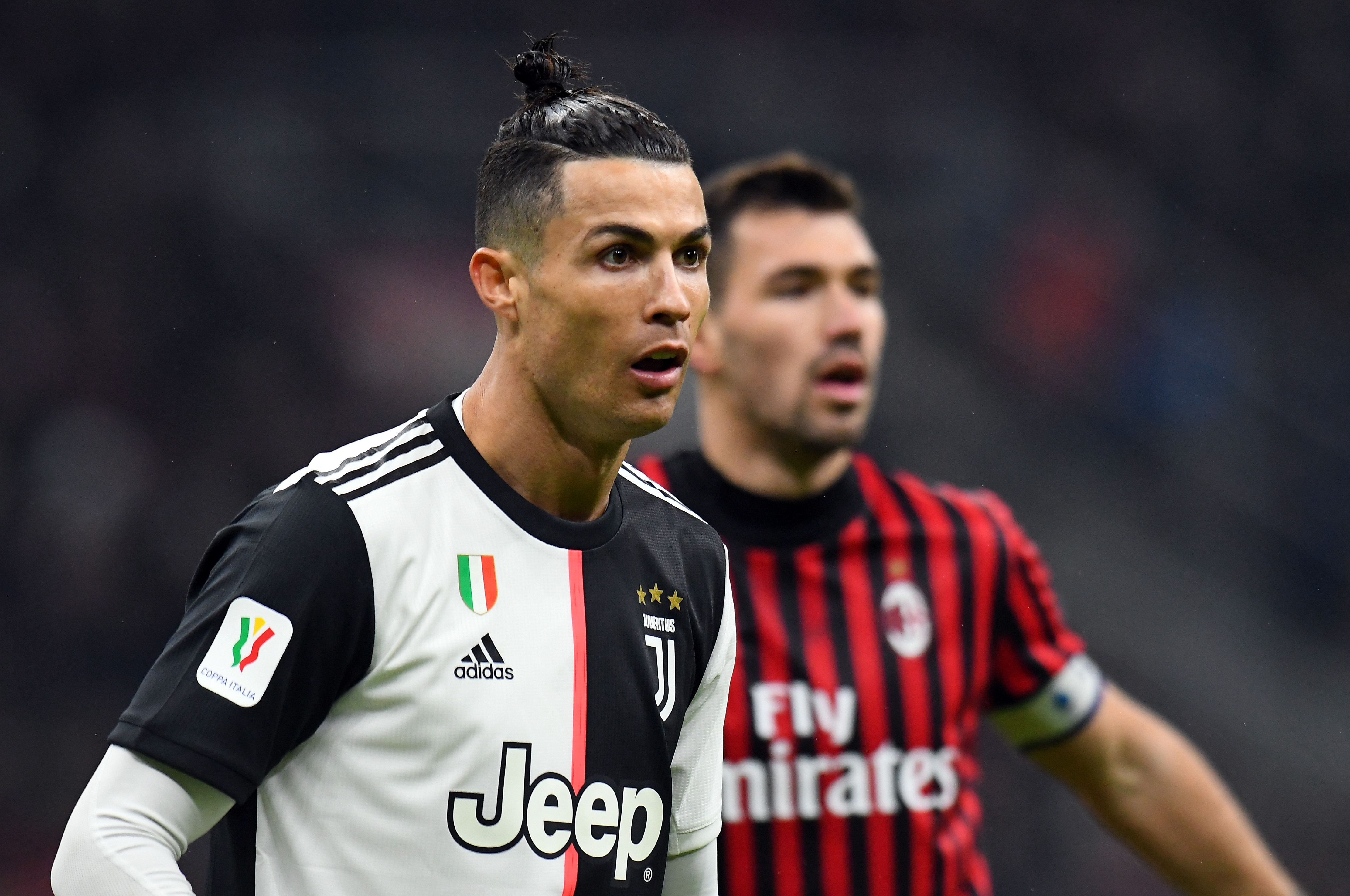 Cristiano Ronaldo, da Juventus, diante do Milan