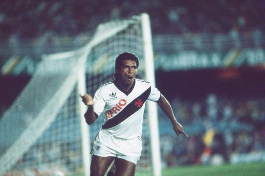 Romário, jogador do Vasco, no jogo contra o Botafogo (RJ), pelo Campeonato Carioca, em 1987