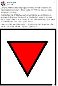 Postagem da campanha de Donald Trump com símbolo nazista