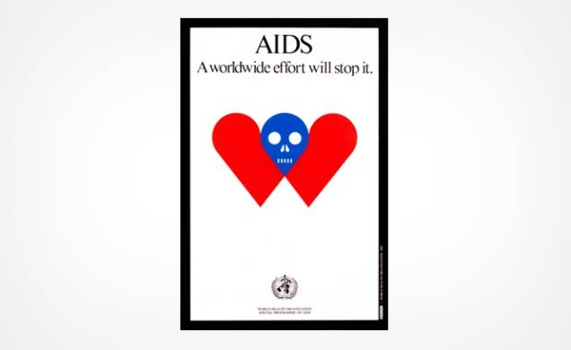 Cartaz da Organização Mundial da Saúde contra a Aids feito por Milton Glaser Cartaz da Organização Mundial da Saúde contra a Aids feito por Milton Glaser