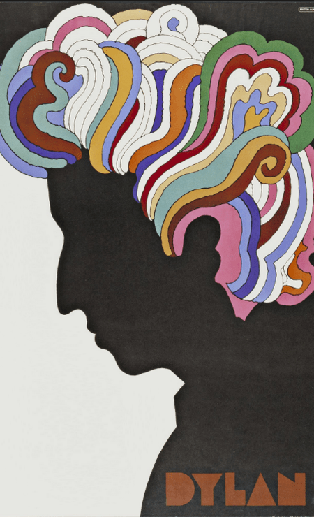 Icônico cartaz do álbum 'Bob Dylan's Greatest Hits', de 1967, criado por Milton Glaser