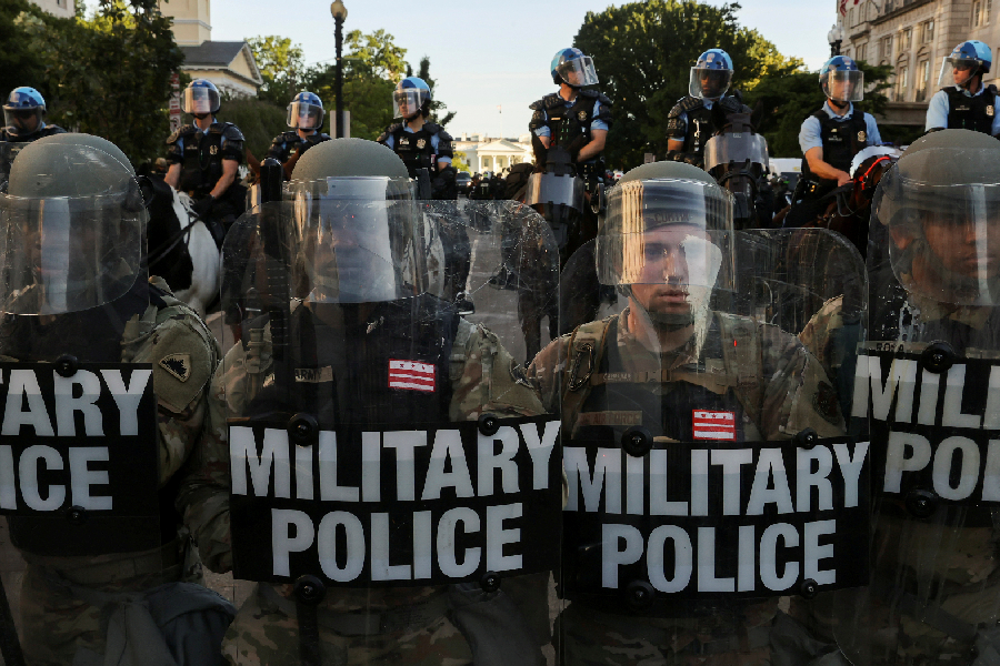 Protesto por George Floyd em Washington DC, nos Estados Unidos