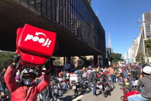 Motoristas de aplicativo fazem manifestação em São Paulo
