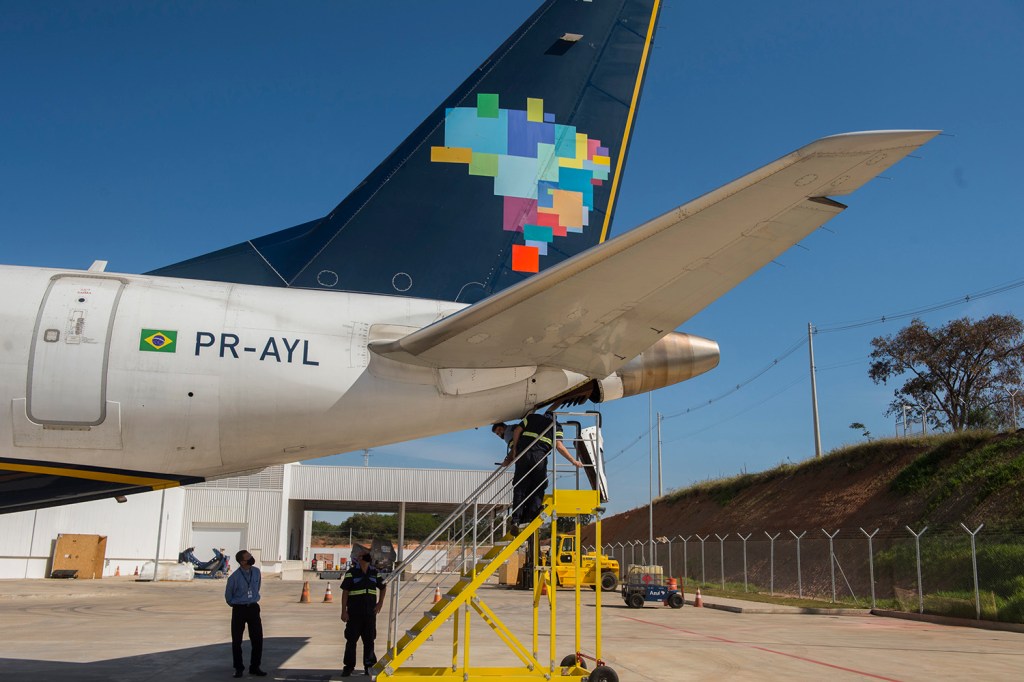 Hangar de manutenção da companhia Azul Linhas Aéreas, localizado no Aeroporto de Viracopos, em Campinas