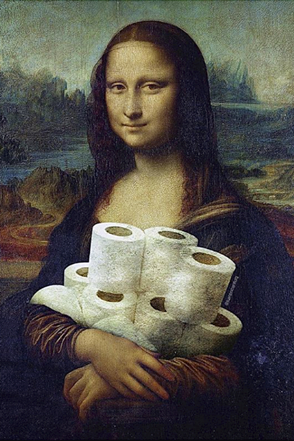 MONA LISA, de Leonardo da Vinci: estoque de papel higiênico.